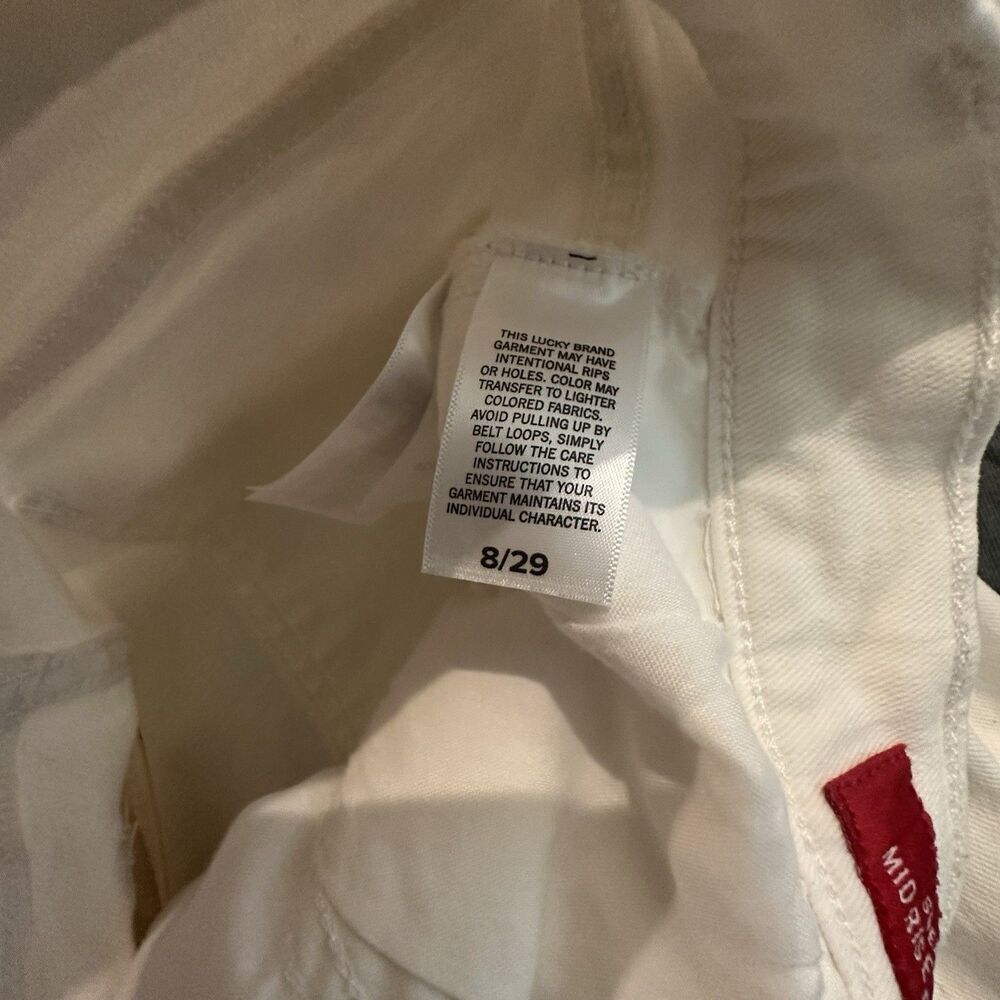 Lucky Brand Jeans Sweet Mid Rise Crop Straight Leg Stretch Womens 8x29 White - Picture 8 of 12